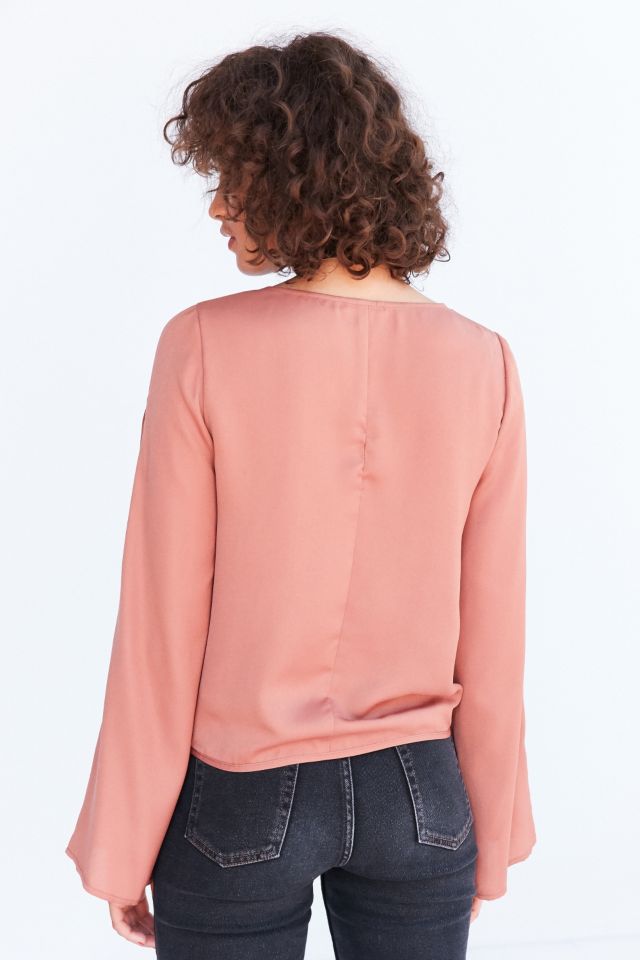 Silence + Noise Dani Split-Sleeve Tie-Front Blouse #3