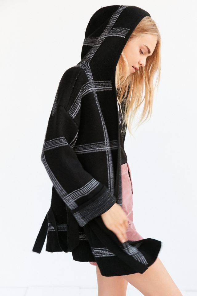 OBEY Flynt Plaid Wrap Sweater Coat #1