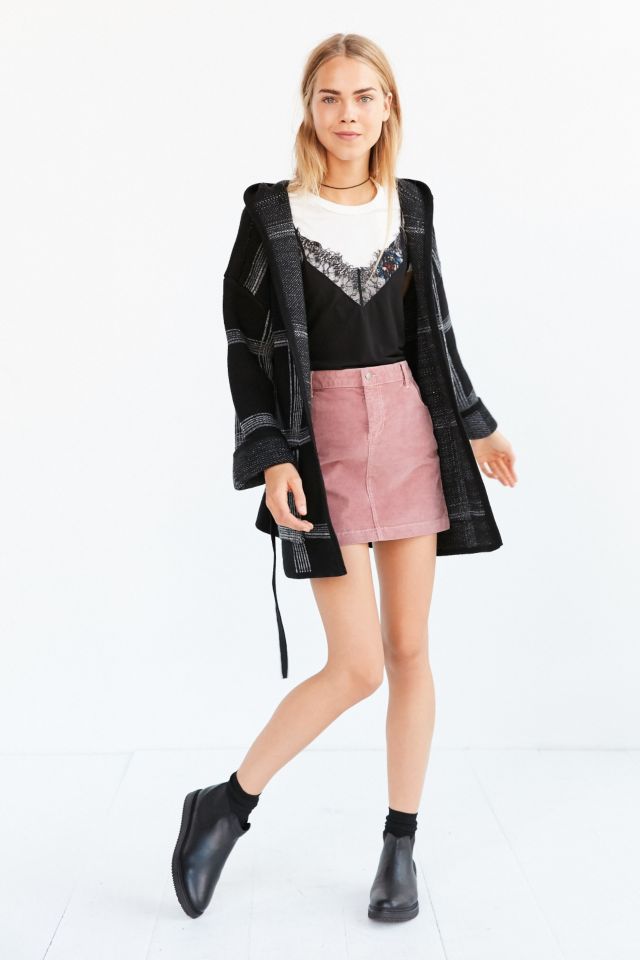 OBEY Flynt Plaid Wrap Sweater Coat #4