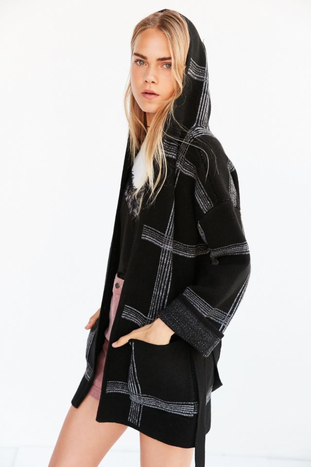 OBEY Flynt Plaid Wrap Sweater Coat #5