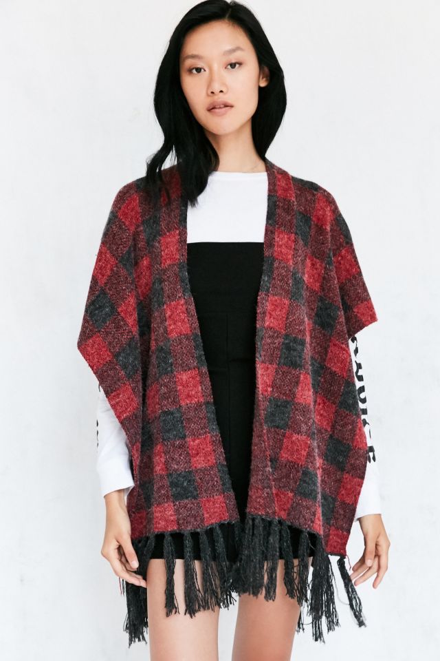 Geo Knit Poncho | Urban Outfitters