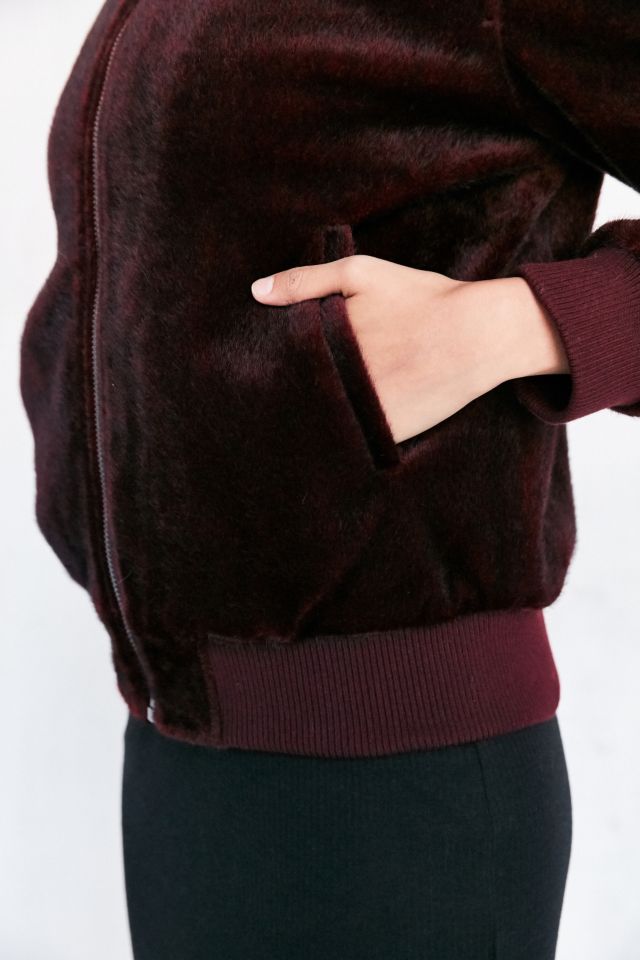 J.O.A. Faux Pony Hair Bomber Jacket #2
