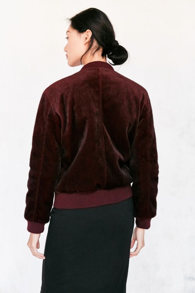J.O.A. Faux Pony Hair Bomber Jacket #3
