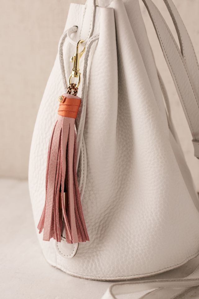 USB Leather Tassel Keychain + Charging Cord