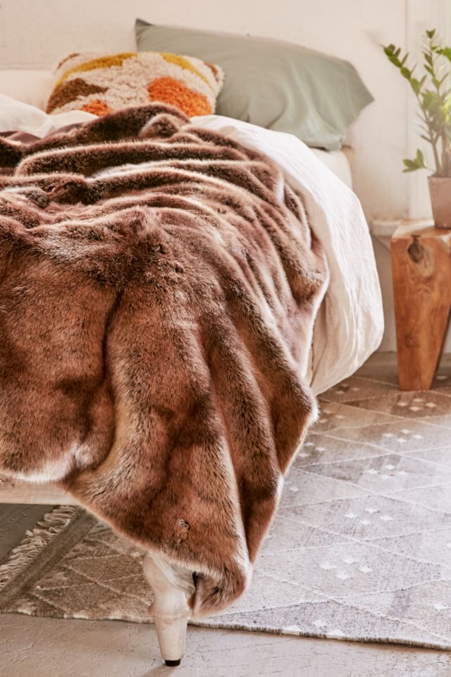 Faux Puma Fur Throw Blanket #1