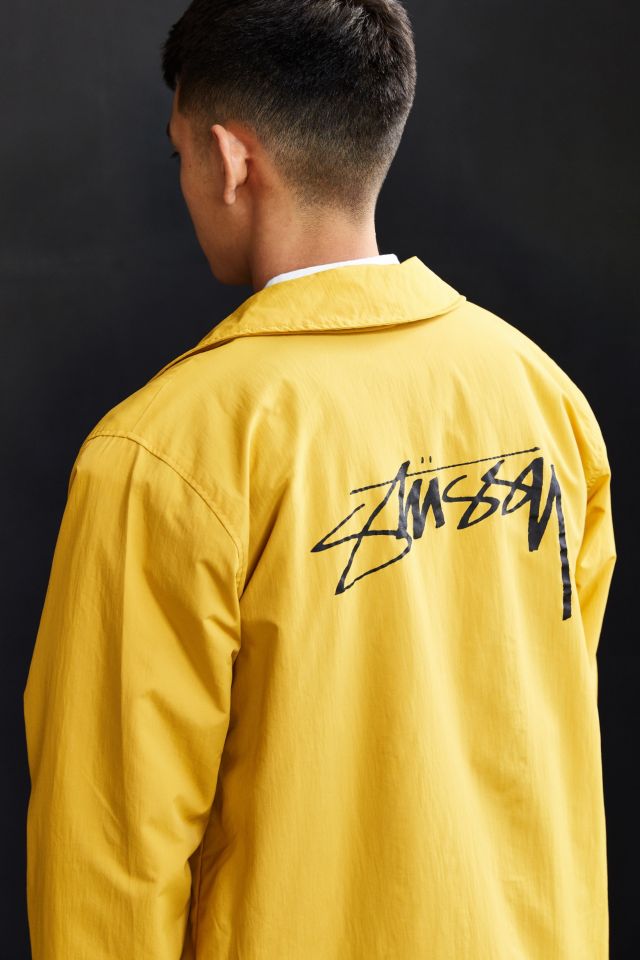 Stussy Smooth Stock Faux Fur Lined Coach Jacket | Urban Outfitters