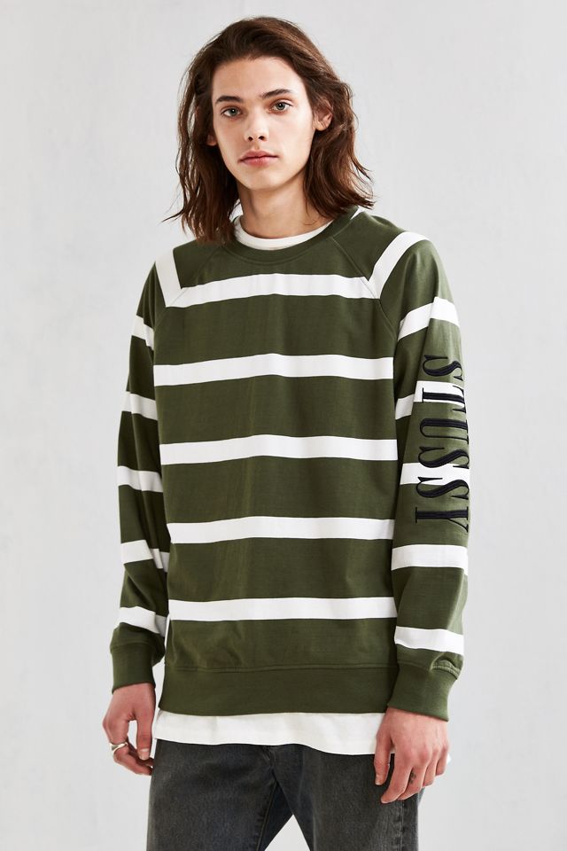 Stussy Striped Crew Neck Sweatshirt | Urban Outfitters