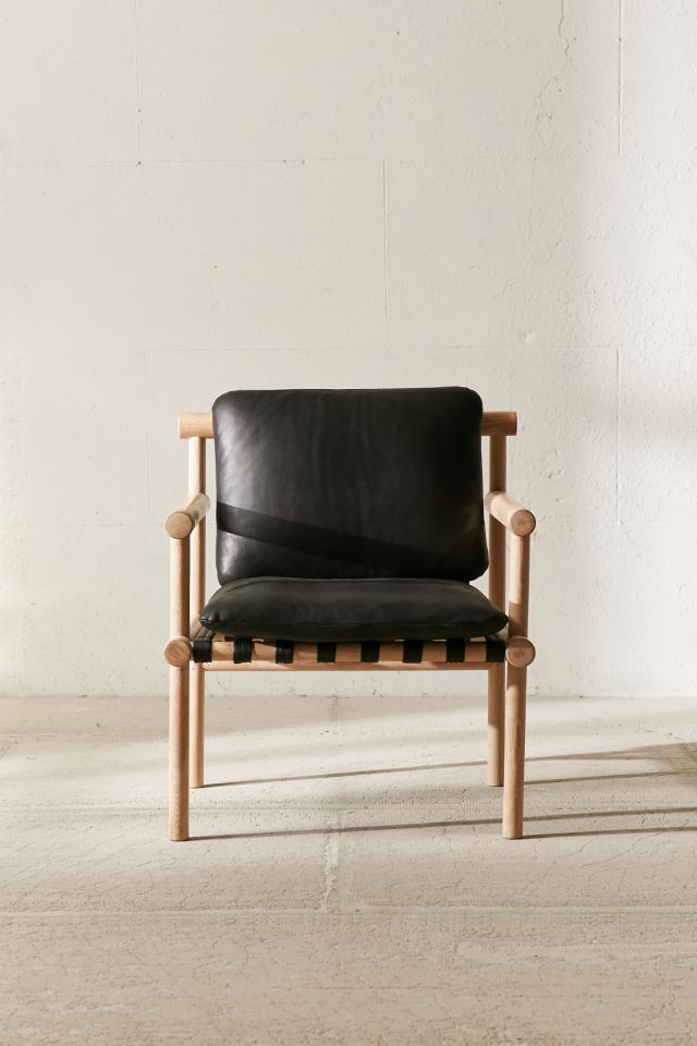 Leather Dowel Arm Chair #1