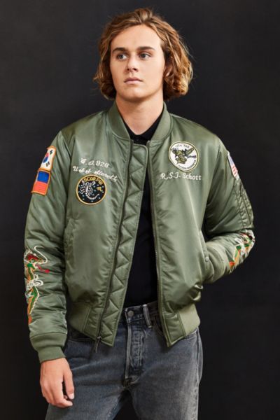 Schott Nylon Flight Satin Souvenir Jacket | Urban Outfitters