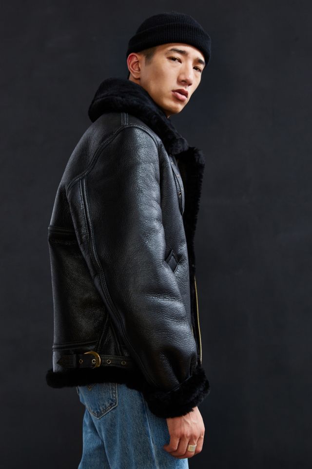 Blouson aviateur en peau de mouton B3 Schott #2