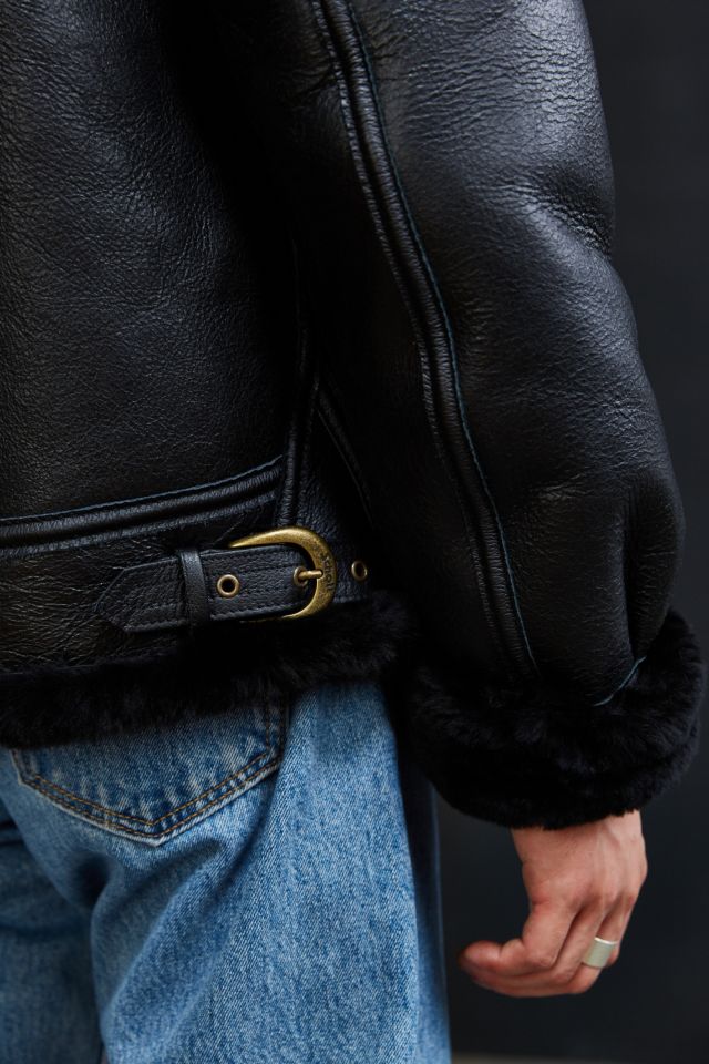 Blouson aviateur en peau de mouton B3 Schott #3