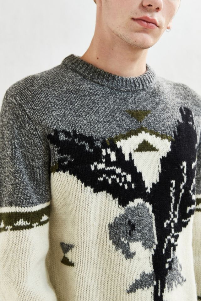 Woolrich motif sale mohair sweater