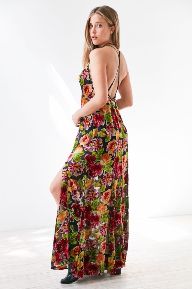 Ecote Lilyhandra Floral Velvet Burnout Maxi Dress #3