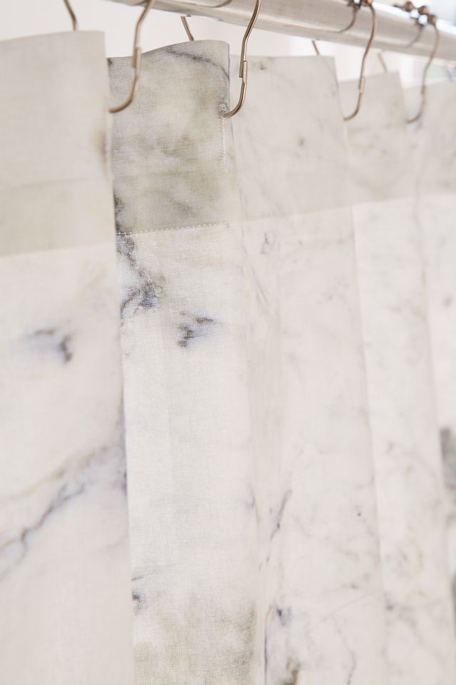 Black + White Marble Shower Curtain #1