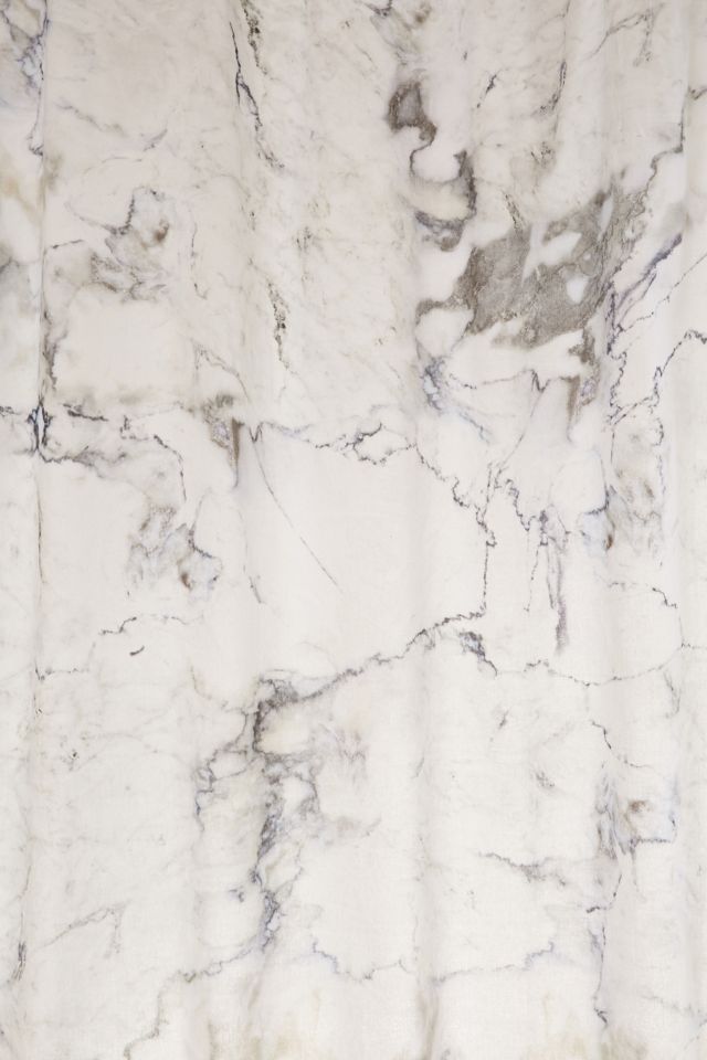 Black + White Marble Shower Curtain #2
