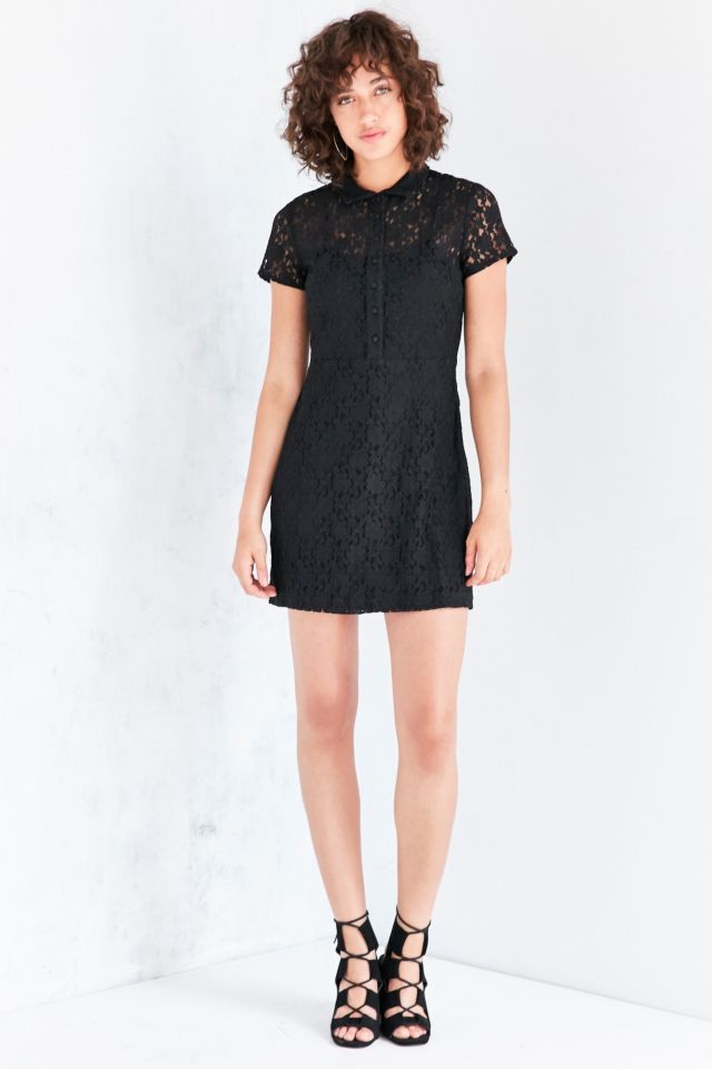 Kimchi Blue Lace Mini Shirt Dress | Urban Outfitters Canada