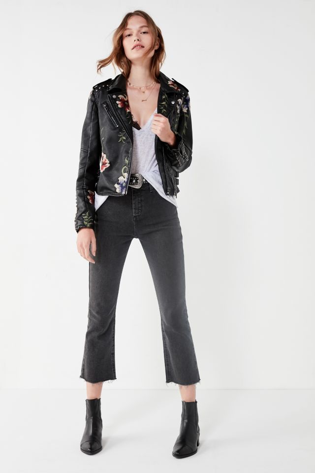 BLANKNYC As You Wish Floral Embroidered Moto Jacket #3