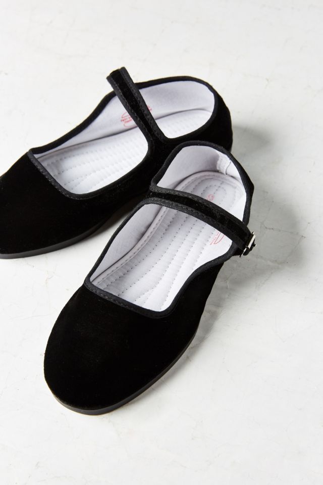 Velvet Mary Jane Flat #1