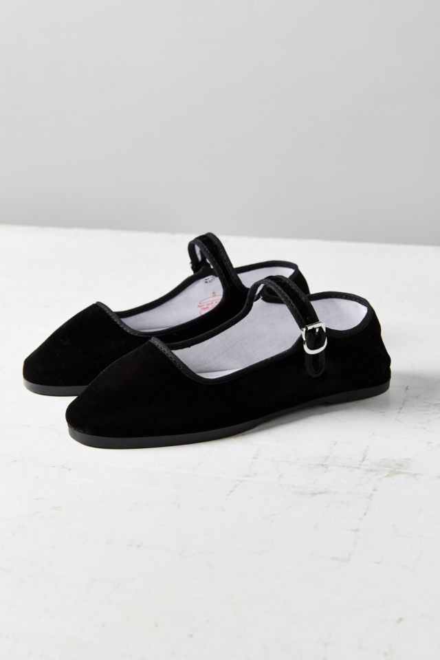 Velvet Mary Jane Flat #4