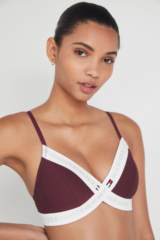 Tommy hilfiger lightly lined mesh triangle on sale bralette