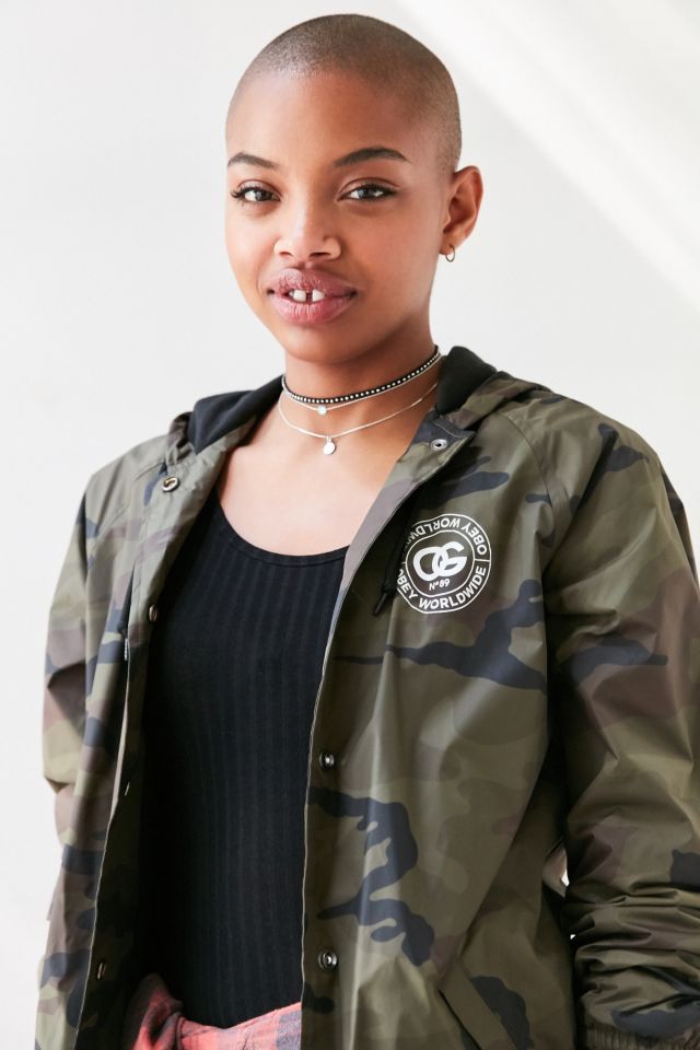 OBEY Rue De La Ruine Camo Hooded Coach Jacket #5