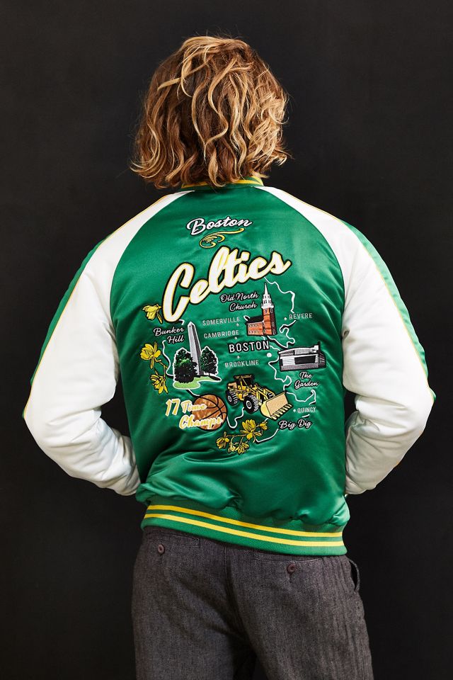 NBA Boston Celtics Black Yellow Leather Bomber Jacket Gift For You - Banantees