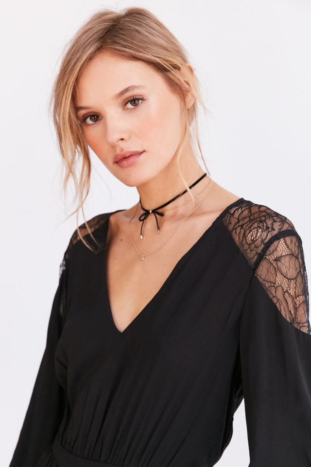 Kimchi Blue Lyle Gothic Lace Tie-Back Romper #5