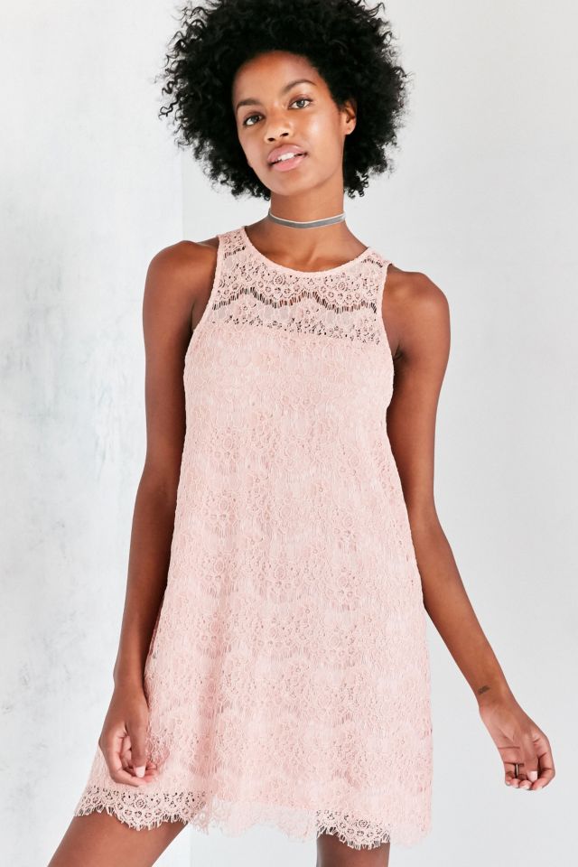 Kimchi Blue Sheer Yoke Mini Lace Shift Dress #5