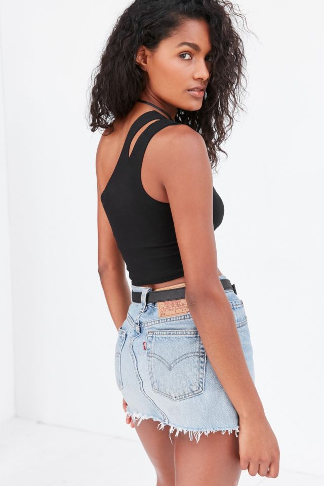 Bopæl Moske kæmpe Silence + Noise One Shoulder Cropped Top | Urban Outfitters