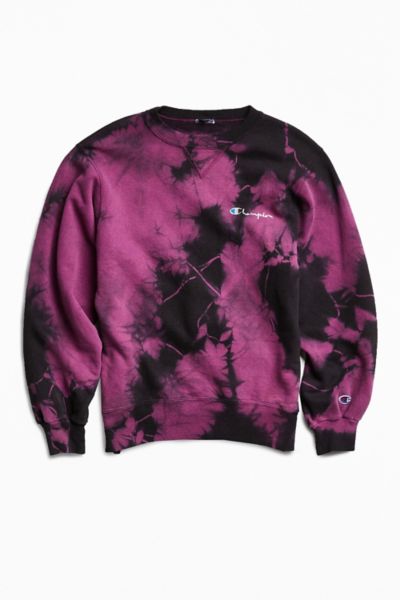 Pink tie dye hot sale champion sweatshirt