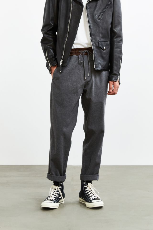 UO Elastic Waist Brushed Menswear Pant | Urban Outfitters