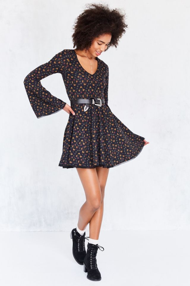 Minirobe imprimée confortable à manches capes flottantes Ecote #3