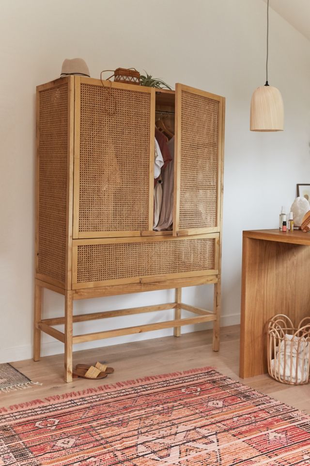 Cane Door Tall Storage Cabinet