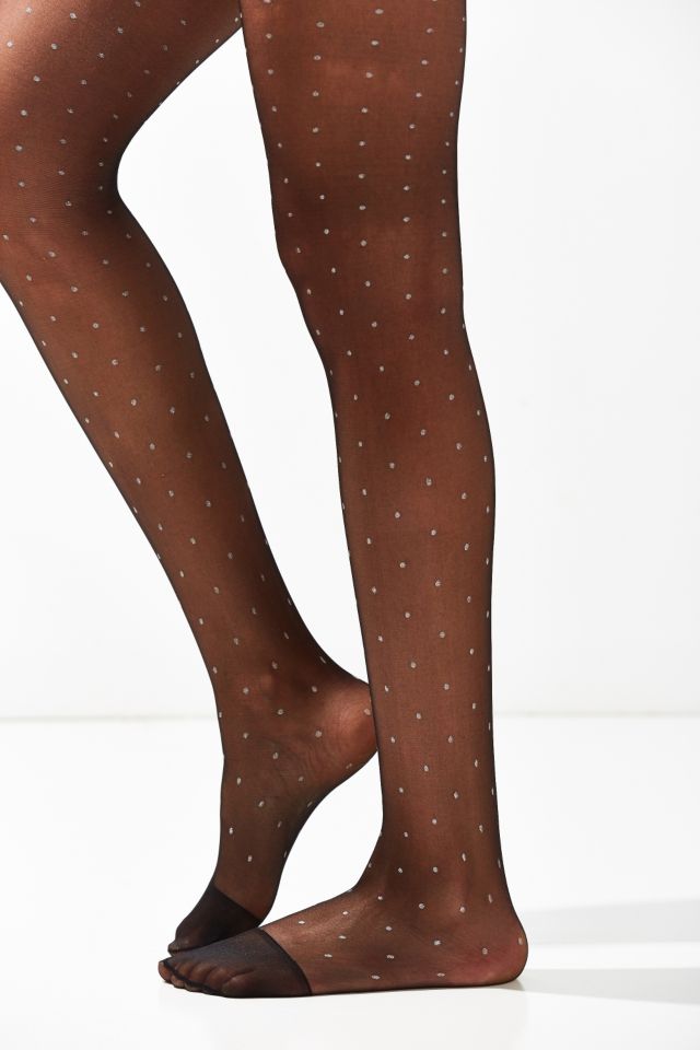 Out From Under Sheer Polka Dot Glitter Tight