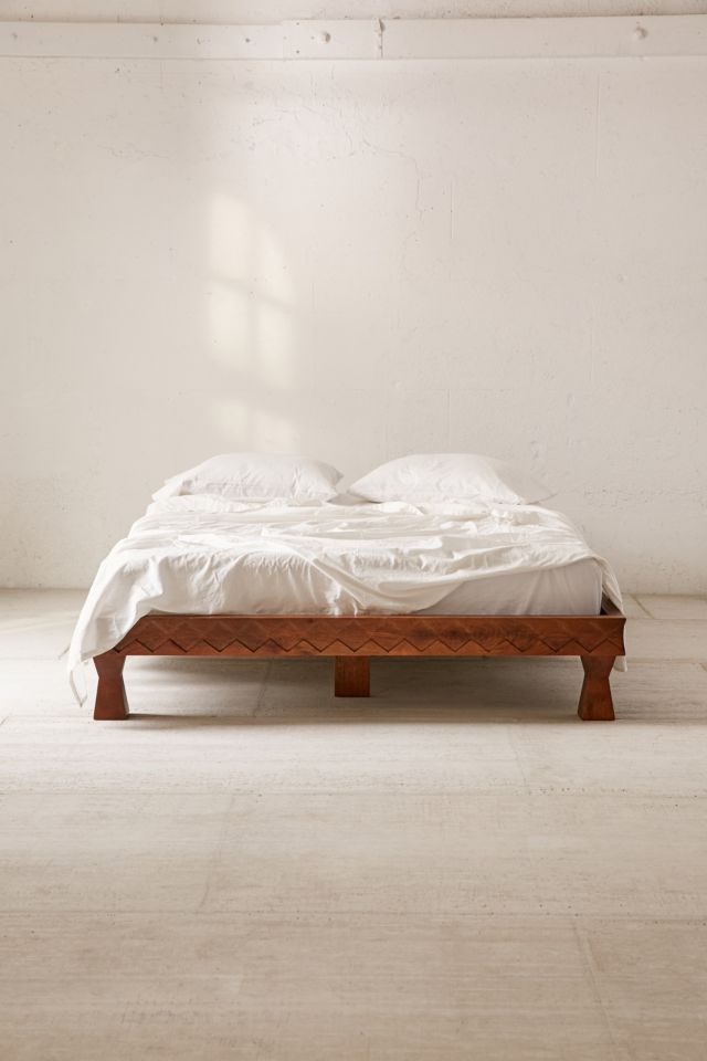 Eloisa Carved Wood Platform Bed #1