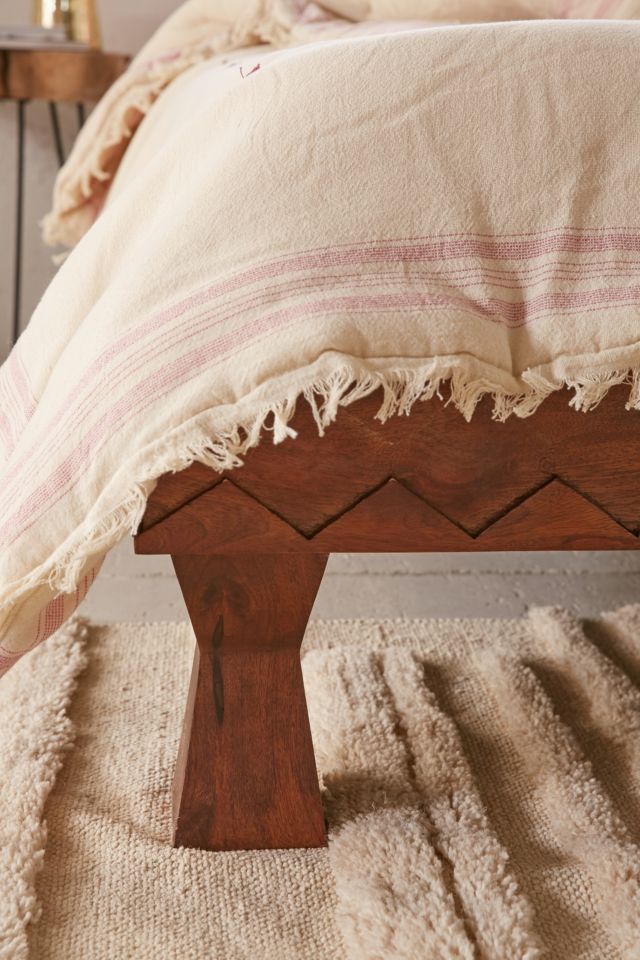 Eloisa Carved Wood Platform Bed #5