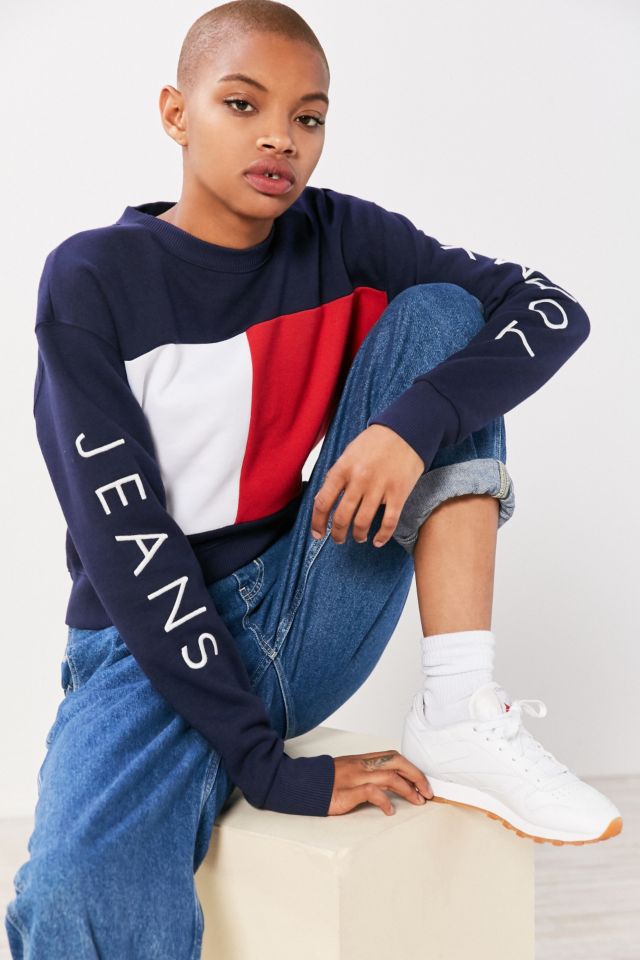 Tommy jeans 90s store colorblock sweatshirt