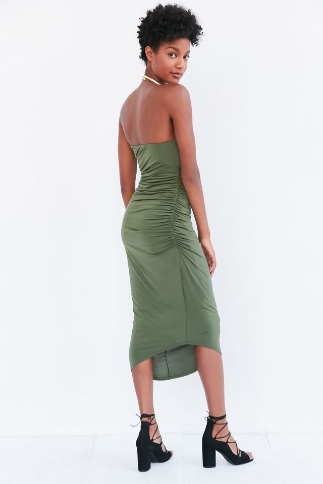 Silence + Noise Slinky Ruched Strapless Midi Dress #2