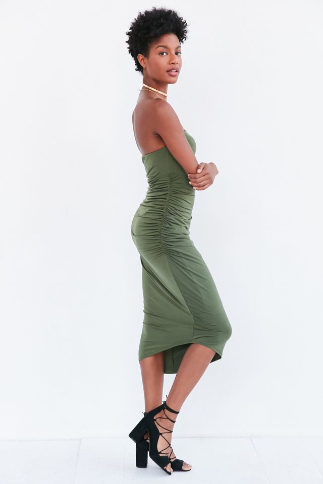 ruched strapless midi dress Polly Midi Dress