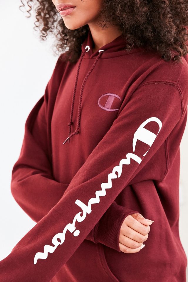 Burgundy champion hoodie women's best sale