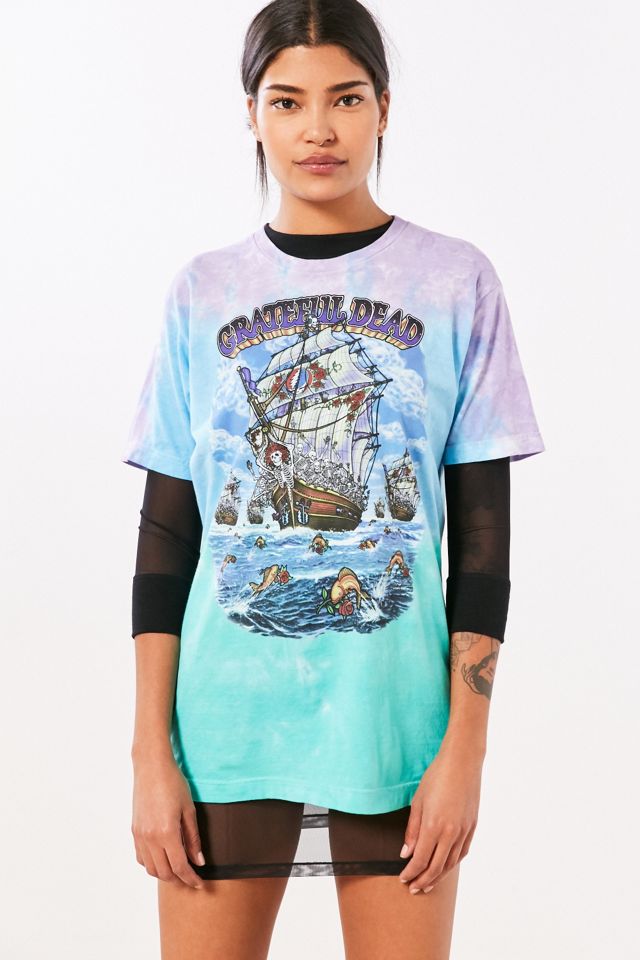 LIQUID BLUE GRATEFUL DEAD SHIP OF FOOLS Tie-dye Pattern Band T-shirt Men's M size /eaa429898