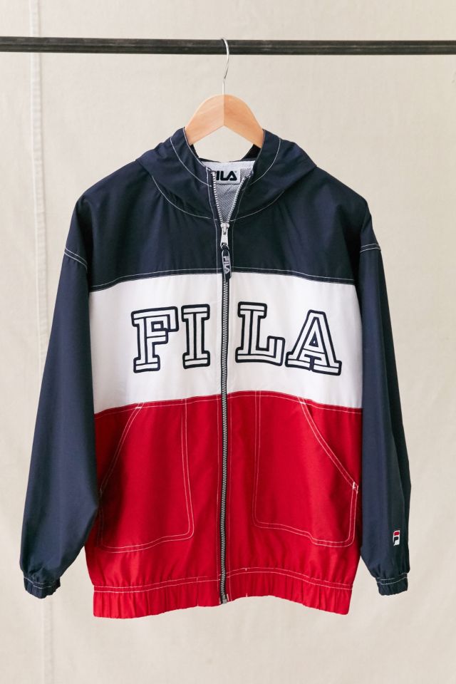 Vintage Fila Red White Blue Windbreaker Jacket Urban Outfitters