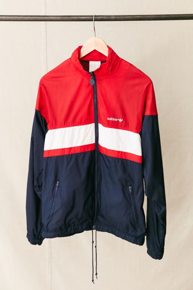 Aniquilar máquina masa Vintage adidas Red White + Blue Windbreaker Jacket | Urban Outfitters