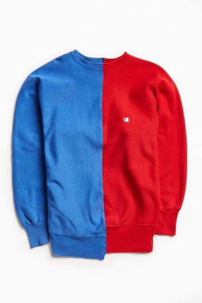 Vintage Champion Blue Red Split Seam Crew Neck Sweatshirt Urban Outfitters Canada