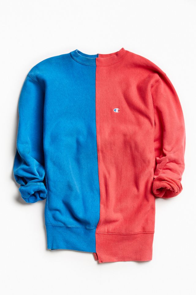 Blue and clearance pink champion sweatshirt