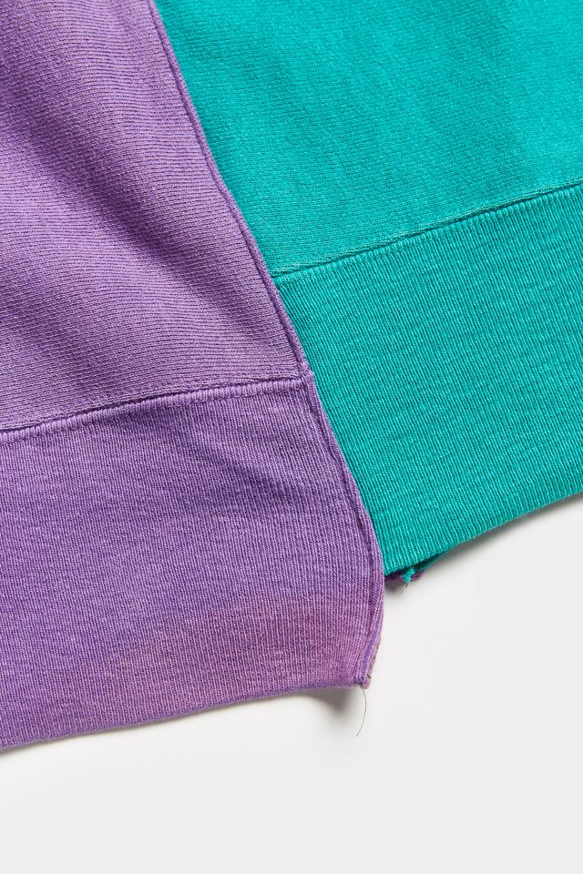 Vintage Champion Green/Lavender Split-Seam Crew Neck Sweatshirt #4
