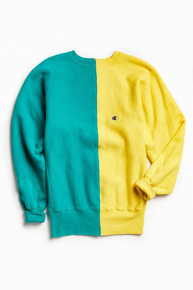 Champion green and yellow sweatshirt new arrivals