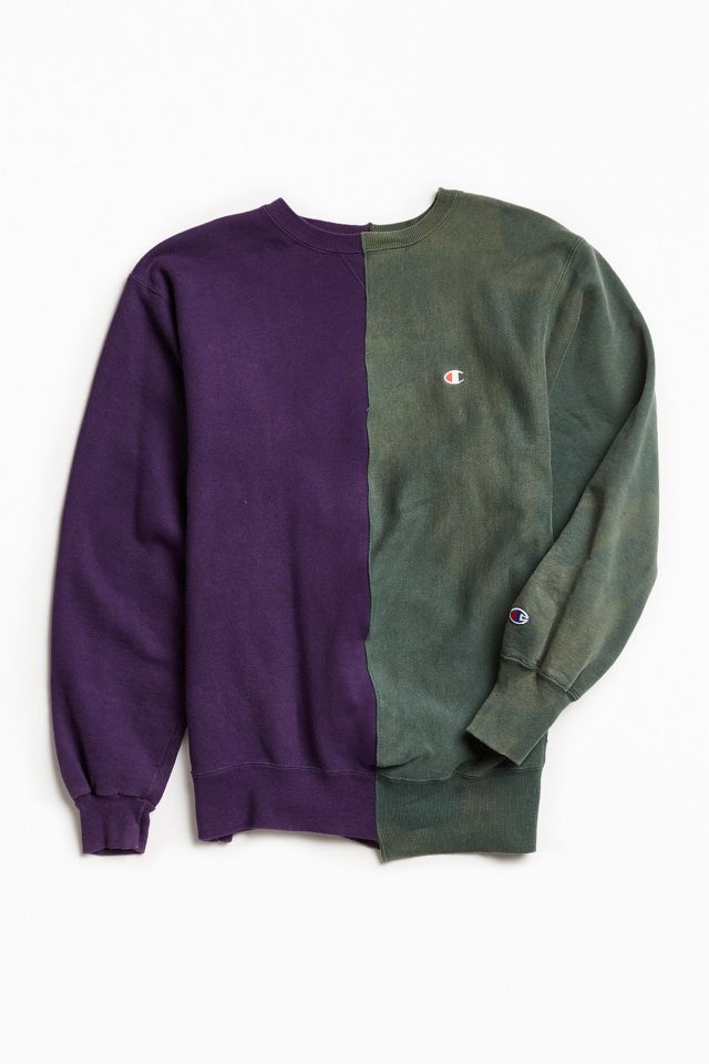 Vintage Champion Purple Moss Split Seam Crew Neck Sweatshirt Urban Outfitters