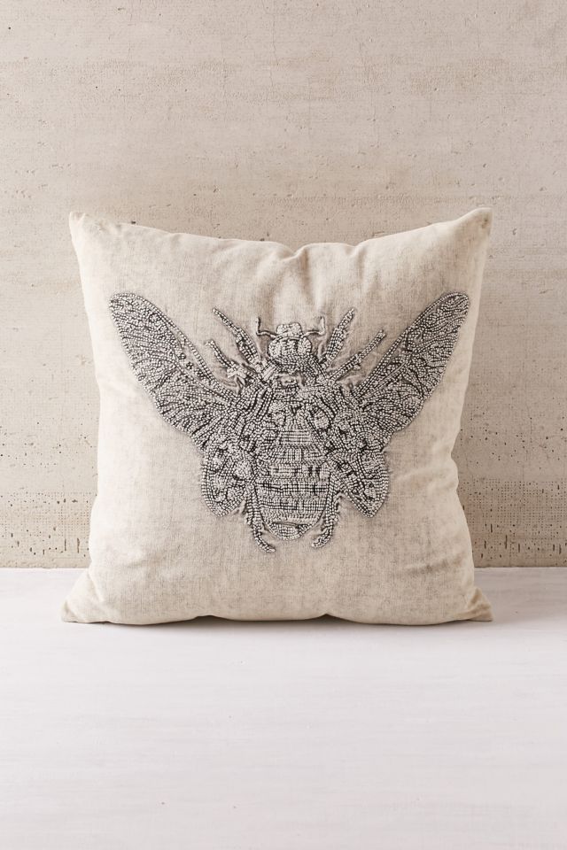 Embroidered Beetle Pillow #1
