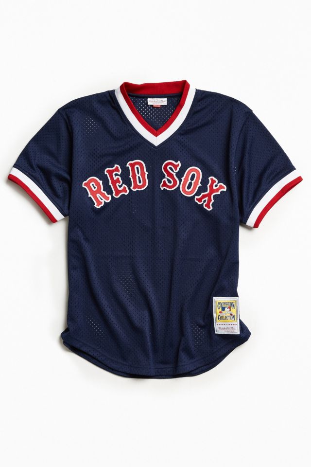 mitchell & ness BOSTON RED SOX 半袖　ユニホーム Boston Red Sox Mens Mitchell & Ness Mesh V Neck Jersey | THE